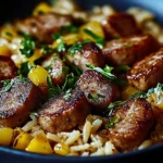 Aromatyczna kiełbasa drobiowa z ryżem na patelni w 30 minut dla całej rodziny