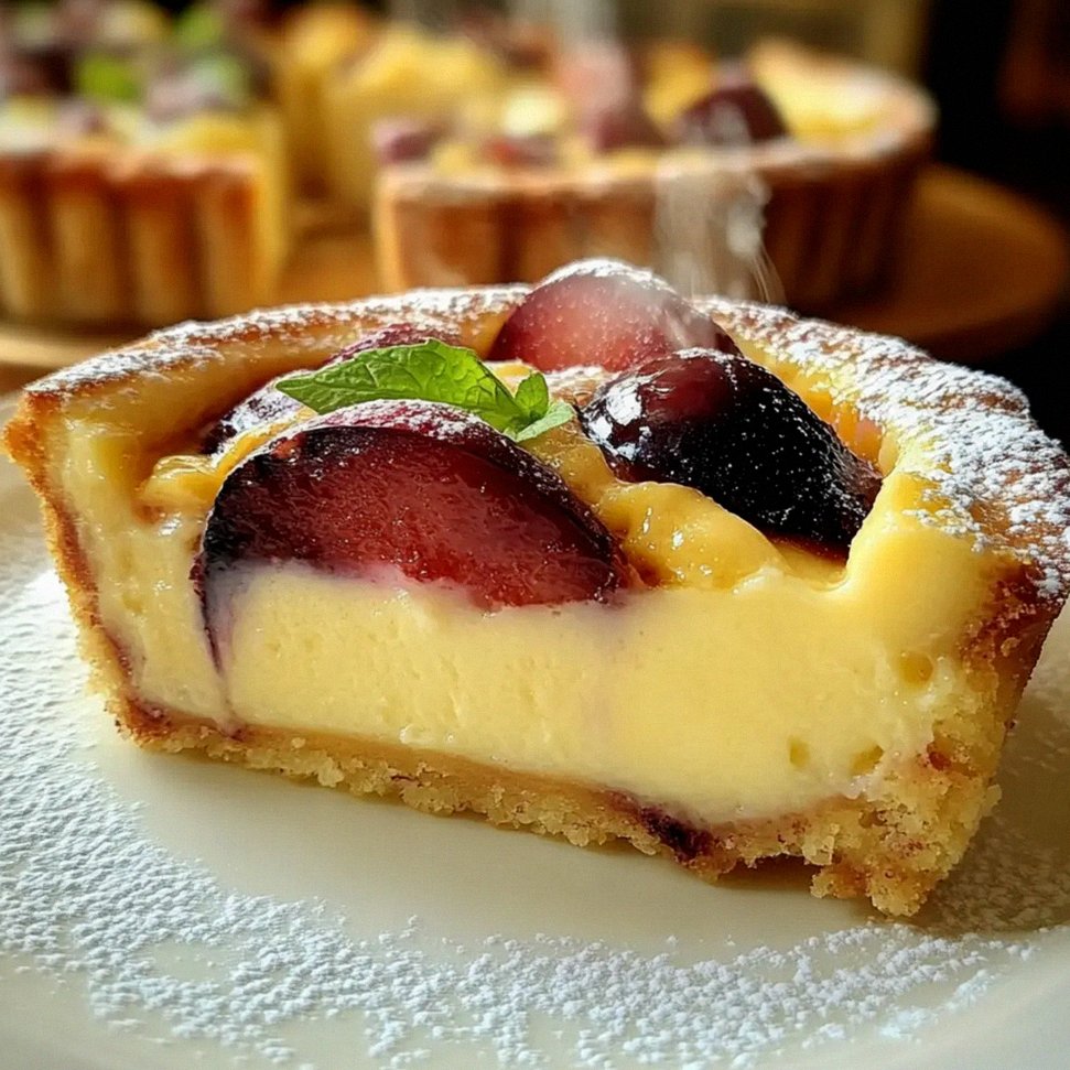 Pyszna tarta z budyniem i śliwkami na letnie chwile relaksu