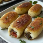 Pyszne ziemniaczane kotlety z pieczarkami i mozzarellą