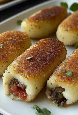 Pyszne ziemniaczane kotlety z pieczarkami i mozzarellą