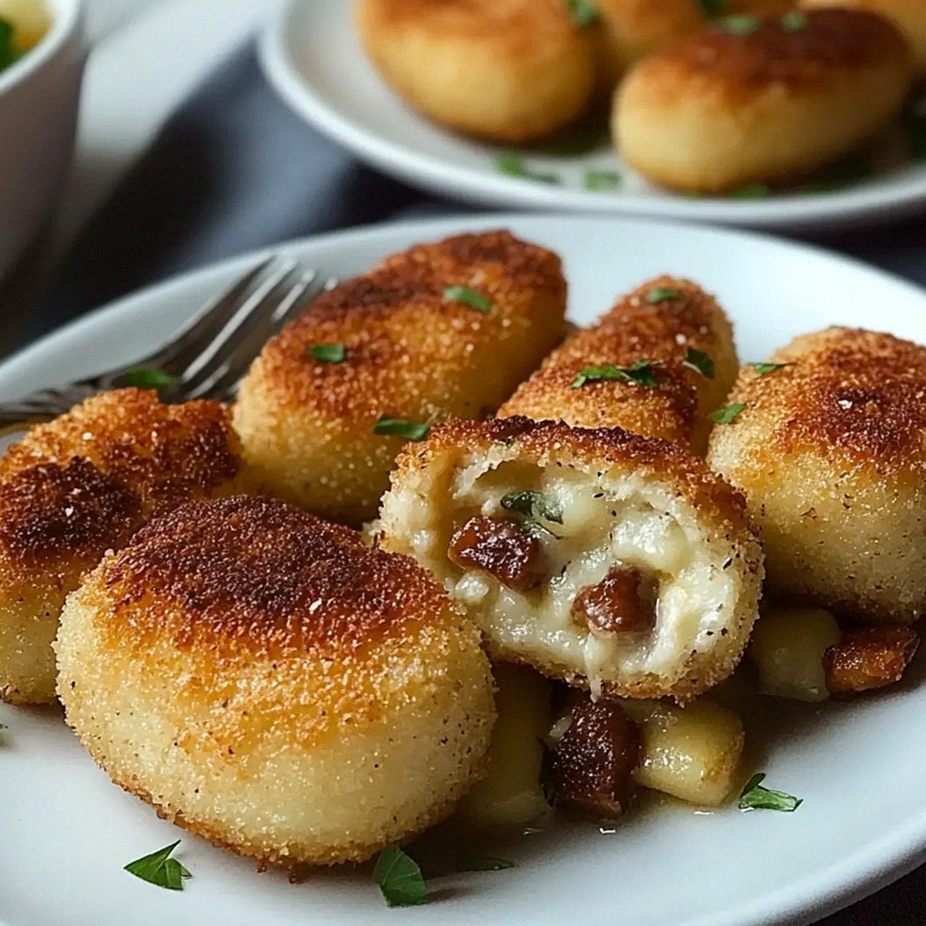 Pyszne ziemniaczane kotlety z pieczarkami i mozzarellą – Schritt 1