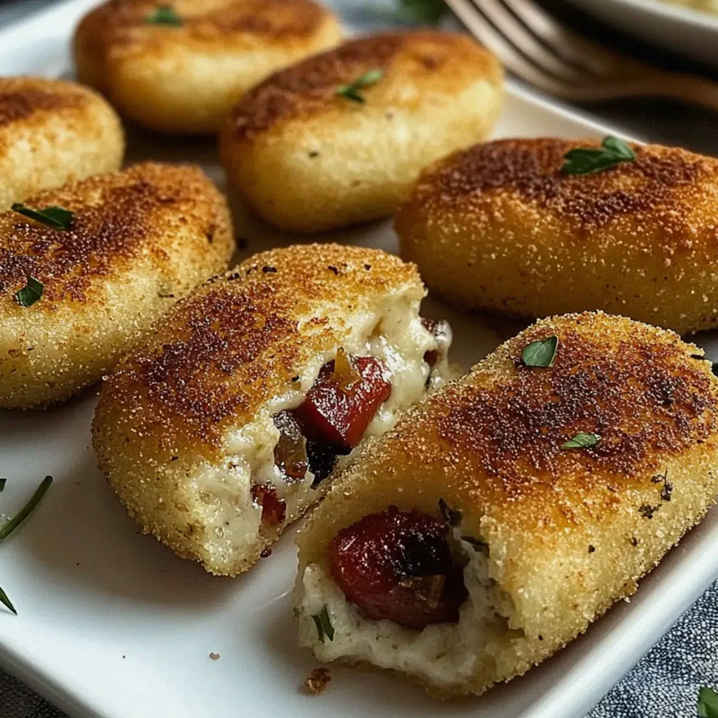 Pyszne ziemniaczane kotlety z pieczarkami i mozzarellą – Schritt 2