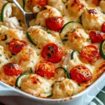 Zapiekanka z cukinią, kurczakiem i pomidorkami: Szybka uczta!